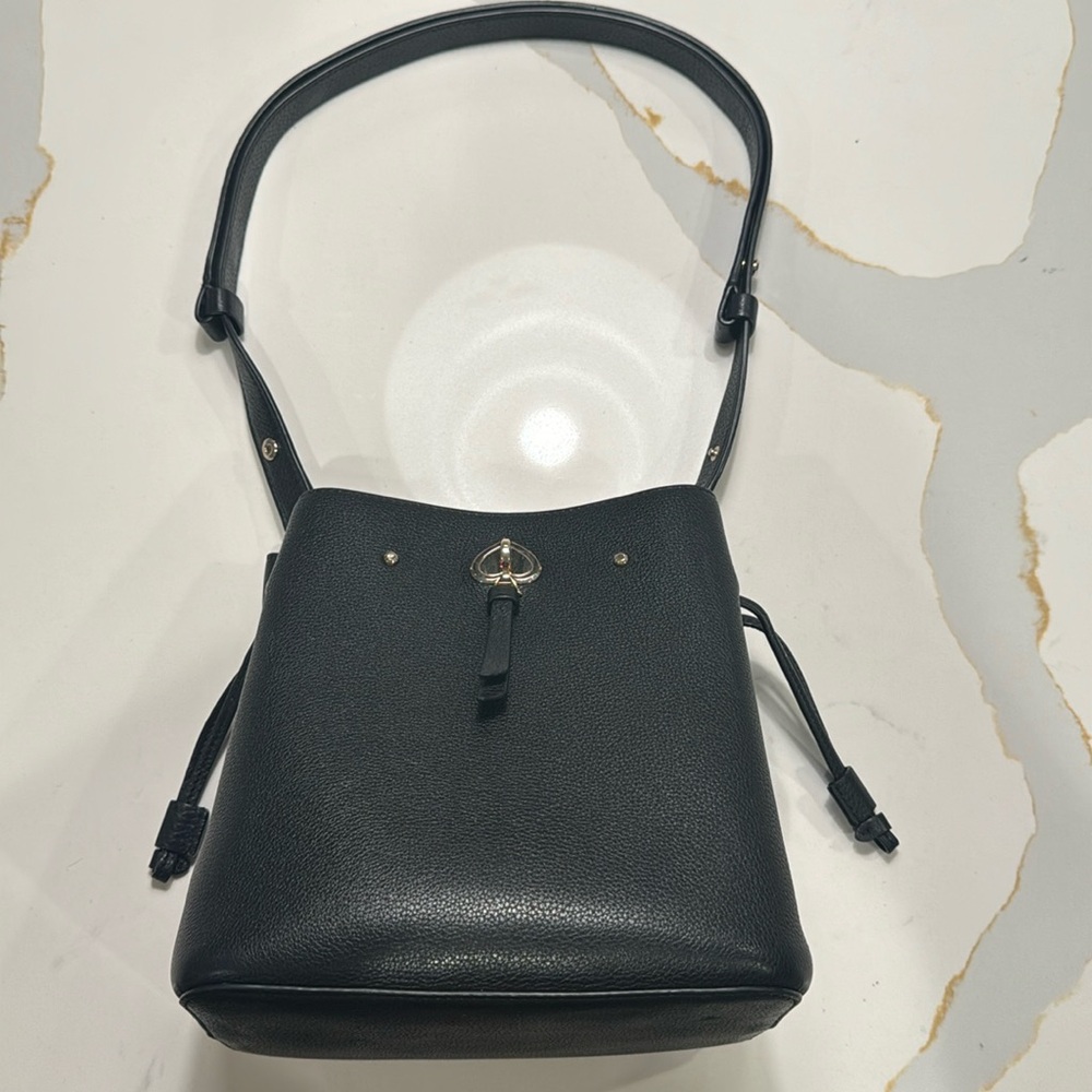 Kate Spade Marti Small Bucket Black Pebbled Leather